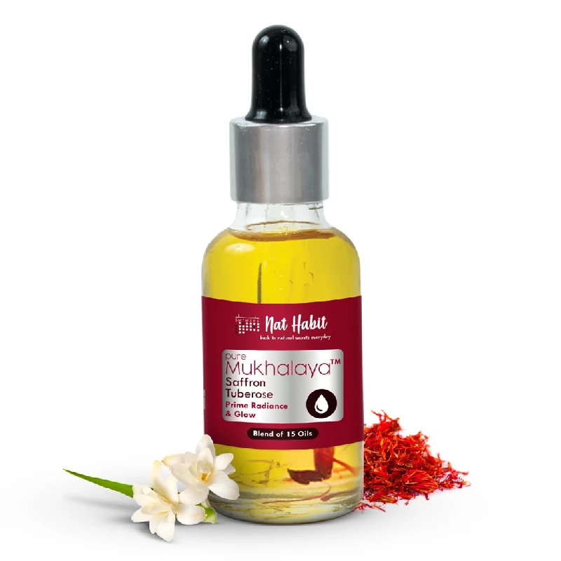 Nat Habit Saffron Tuberose Mukhalaya, Face Oil For Radiance & Glow, 30 ml-1.webp